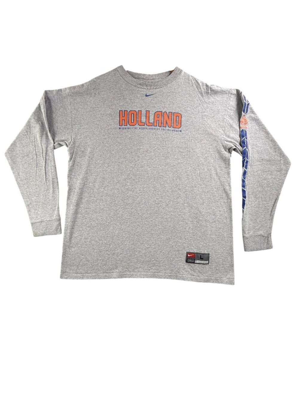 Vintage Netherlands Holland Shirt Mens Large Gray Soccer Nike Long Sleeve KNVB